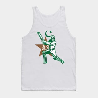 Pakistan Cricket Player Batsman Design Tank Top